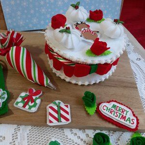 Darling X-MAS PRETEND FELT CAKE DECORATE YOURSELF